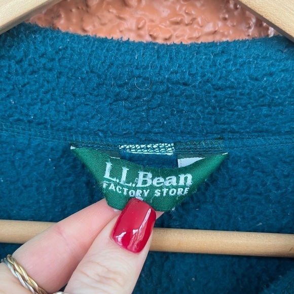 Vintage L.L Bean Fleece Zip Up Jacket- Teal Size XL - Picture 4 of 4